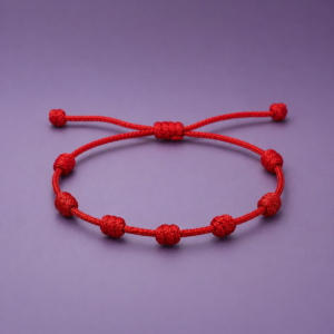 Bracelet rouge 7 nœuds