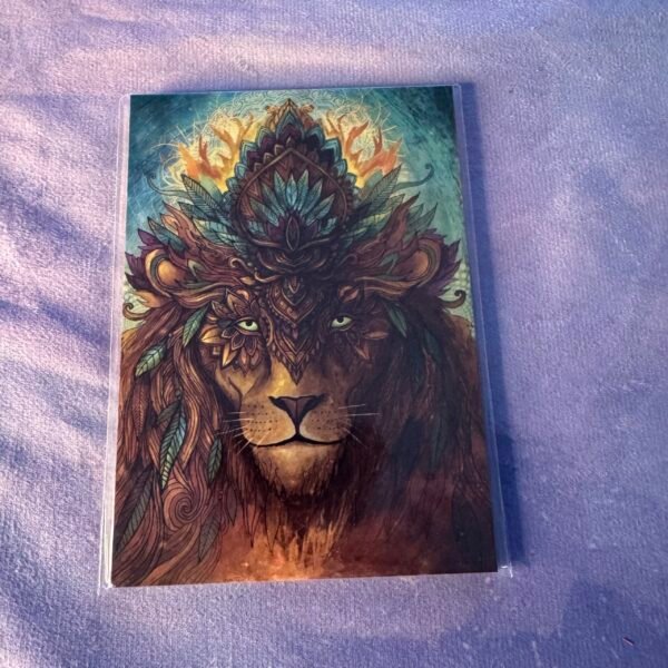 carte postale de lion majestueux