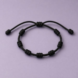 Bracelet noir 7 nœuds
